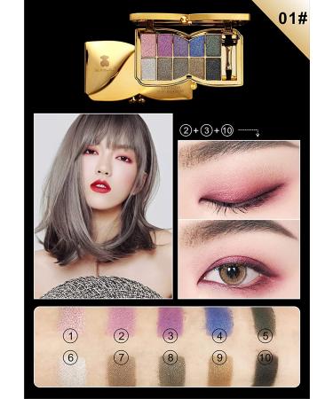 Glitter Eyeshadow Palette - 10 Highly Pigmented Sparkle Shades for Long Lasting Makeup - Buy Online on GoSupps.com
