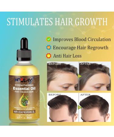 Organic Hair Growth Oil & Rosemary Serum for Thinning Hair | Strengthening Scalp & Hair Treatment for Men & Women - 60ml - Buy Online on GoSupps.com