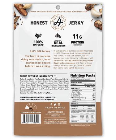 Country Archer 100% Natural Hickory Smoke Turkey Jerky - 2.5 oz - Buy Online on GoSupps.com