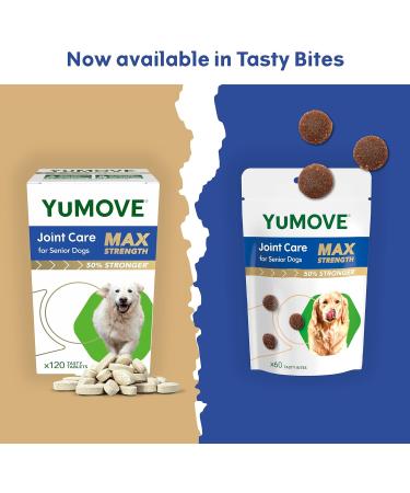 YuMOVE Senior Joint Care PLUS MAX Strength | Maximum Strength Joint Supplement for Older Stiff Dogs with Glucosamine Chondroitin Green Lipped Mussel | Aged 9+ | 60 Chews - Buy Online on GoSupps.com