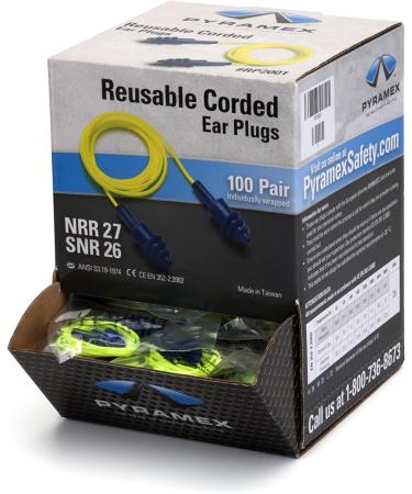 Buy Pyramex RP2001 Reusable Earplugs - 3 Flange Design NRR 26dB ANSI S3.19 Compliance - International Shipping Available - Buy Online on GoSupps.com