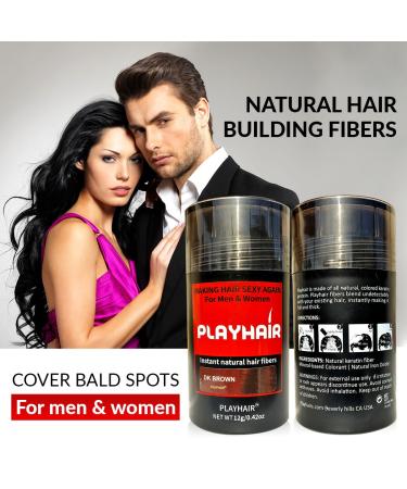 Hair Building Fibers for Instant Volume & Coverage | Conceal Thinning Hair & Bald Spots | Suitable for Men & Women (Black & Dark Brown - Buy Online on GoSupps.com