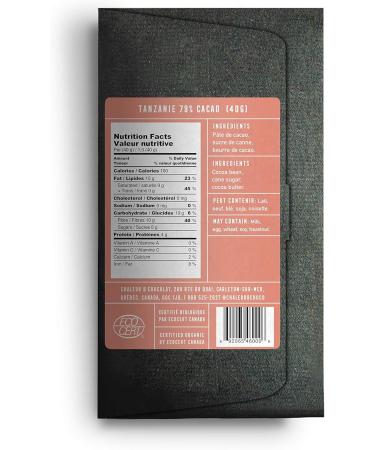 Handcrafted Organic Dark Chocolate Bar - Tanzanie 79% Cocoa - 40g - Chaleur B Chocolat - Buy Online on GoSupps.com