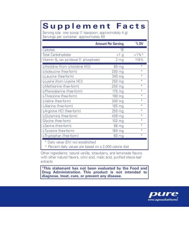 Pure Encapsulations Amino Replete | Hypoallergenic Free-form Amino Acid Powder Supplement | 240 Grams Powder - Buy Online on GoSupps.com