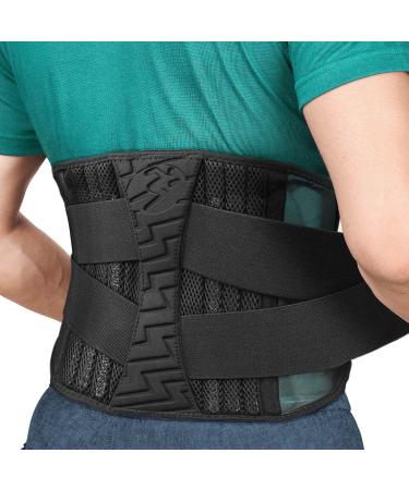 Back Brace Back Support for Men/Women- Adjustable and Breathable Lumbar Support Lower Back Belt for Back Pain Relief with 8 Stays for Herniated Disc Heavy lifting Sciatica XL(waist:45.3''-55.1'') X-Large