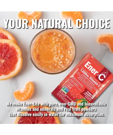 Ener-C Tangerine & Grapefruit Multivitamin Drink Mix, 1000mg Vitamin C, Non-GMO, Vegan, Real Fruit Juice Powders, Natural Immunity Support, Electrolytes, Gluten Free, 2-Packs of 30 (60 Count) - Buy Online on GoSupps.com
