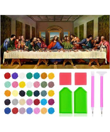 5D DIY Diamond Painting Kits for Adults  Large Size Full Drill Diamond Arts Rhinestone Pasted  DIY Painting Diamond Dot Arts Crafts for Home Wall Decor Gift  15.8x33.5 (The Last Supper)