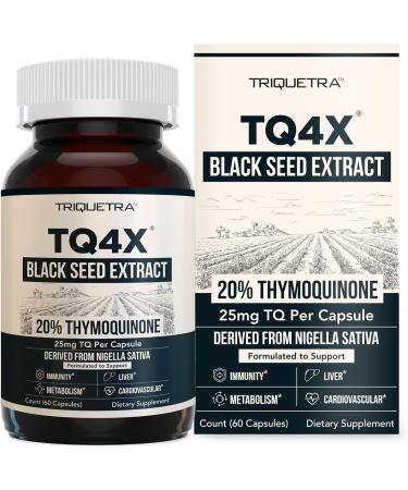 20% Thymoquinone Black Seed Oil Extract Capsules - TQ-Advanced 4X: Highest Thymoquinone Concentration Available - 60:1 Concentrate from Nigella Sativa, Raw Form, Vegan, Glass Bottle (60 Capsules) - Buy Online on GoSupps.com