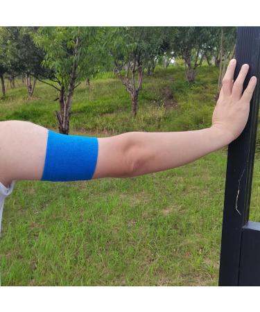 12 Rolls Self-Adhering Elastic Bandages - Sport Cohesive Fixing for Finger Wrist Ankle - 5cm x 4.5m Blue - Buy Online on GoSupps.com