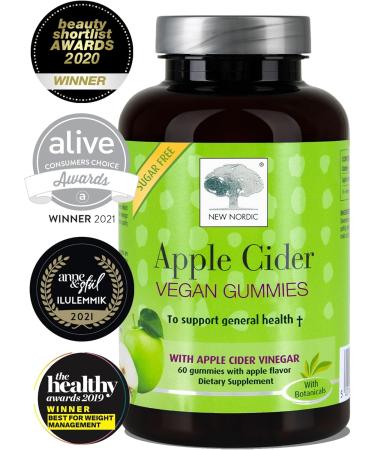 NEW NORDIC Apple Cider Vinegar Gummies 400 mg - Sugar Free - 60 Gummy - Buy Online on GoSupps.com