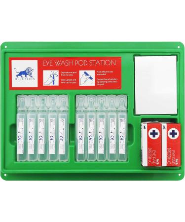 Buy Blue Lion CE Approved Eyewash 20ml Pod Station + No16 Eye Pads Twin Pack - International Shipping Available - Buy Online on GoSupps.com