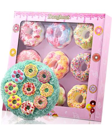 9-Piece Donut Bath Bomb Set with Essential Oils - Perfect for Dry Skin and Ultimate Spa Experience - Ideal for Birthdays, Anniversaries, Valentine's Day and More - Buy Online on GoSupps.com