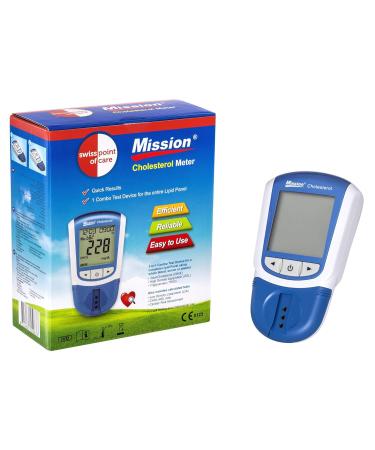 Swiss Point of Care Mission 3-in-1 Cholesterol Meter Starter Pack | Accurate Cholesterol Testing with Test Strips & Stab Aids | Shop Internationally - Buy Online on GoSupps.com