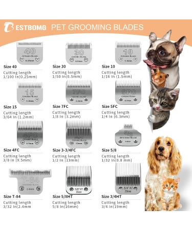 BESTBOMG Replacement Dog Grooming Knife Set | 4 Compatible Blades for Heiniger/Moser Max45/Andis/Easter A5 | 3.2mm-13mm Cutting Length | Ideal for Professional Dog Care - Buy Online on GoSupps.com