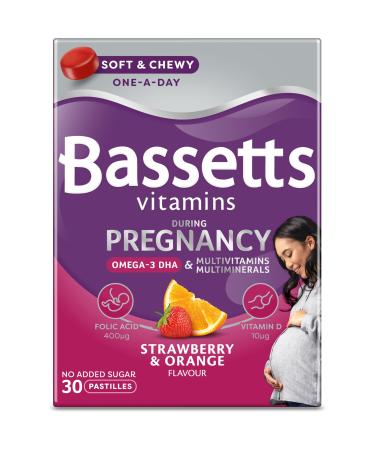Bassetts Vitamins Pregnancy Omega-3 DHA Multivitamins & Multiminerals Strawberry & Orange 30's