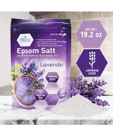 Medpride Epsom Bath Salts with Lavender Essential Oil - Pain Relief & Muscle Recovery Soak - 19.2oz - Buy Online on GoSupps.com
