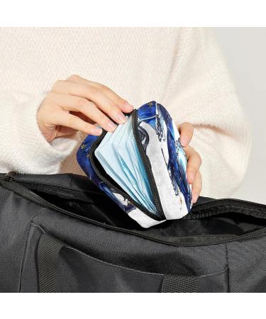 Shop Women's Portable Period Kit | Dark Blue Unicorn Storage Pockets Perfect for On-the-Go | Feminine Product Bag - Buy Online on GoSupps.com