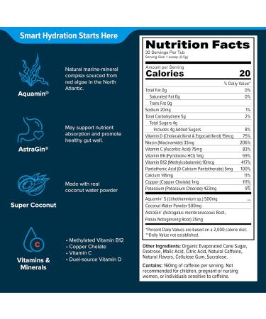 HYDRA AID Low Sodium Electrolyte Powder Packets - Marine-Mineral Hydration Mix with Vitamins B C D | No Salty Aftertaste | Pack of 2 | 28 Tropical Pearadise Sticks | Vegan Non-GMO Gluten Free - Buy Online on GoSupps.com