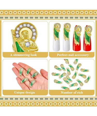 20 Pcs San Judas Nail Charm - Christian 3D Shiny Rhinestone Gems for Nail Art Decoration - Buy Online on GoSupps.com