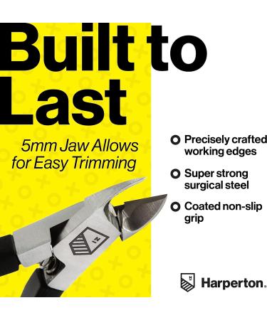 Harperton Cuticle Trimmer - Stainless Steel Non-Slip Nipper for Fingernails and Toenails - Buy Online on GoSupps.com