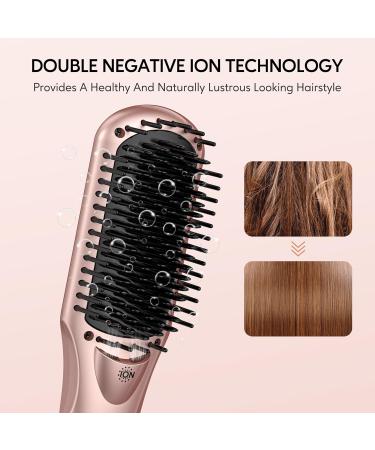 Terviiiix Hair Smoothing Brush - Negative-Ion Ceramic Glazing Brush for All Hair Types | Dual Voltage | 16 Temp Settings | Auto-Off Technology - Buy Online on GoSupps.com