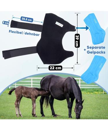 IceHOF Cooling Gaiters for Horses | 4-Piece Set with Removable Cooling Packs & Washable Bandage | Comfortable & Protective Gaiter - Buy Online on GoSupps.com