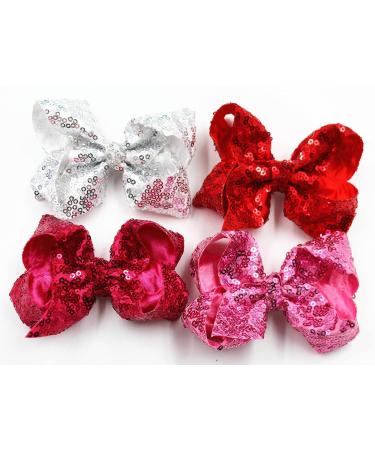 Xansema 4 Inches Sequin Hair Bow Alligator Clip for Girls & Women - Black - Buy Online on GoSupps.com