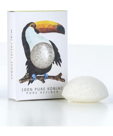 The Konjac Sponge Co Mini Pore Refiner Rainforest Toucan for All Skin Types to Cleanse and Exfoliate - Buy Online on GoSupps.com