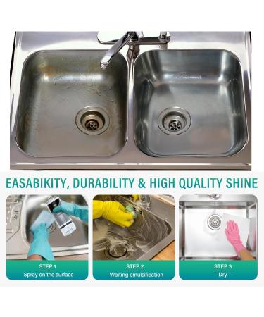 Buy Stainless Steel Cleaner & Kitchen Polish Spray - 14 oz | Removes Grease Fingerprints & Water Marks - Ideal for Refrigerators Ovens & Grills - Buy Online on GoSupps.com