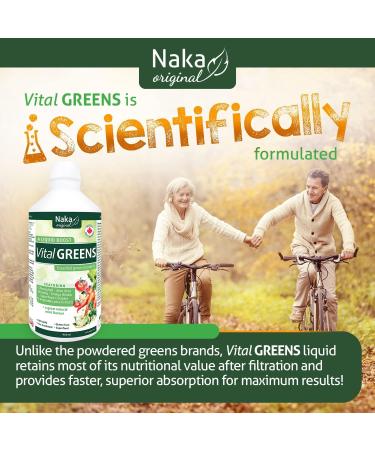 Naka Vital Greens Essential Green Nutrients Featuring Chlorophyll Aloe Vera Ginseng Ginkgo Biloba Super Food Complex and 15 Vegetable Juice Extract Mint Flavour Made in Canada (900ml) - Buy Online on GoSupps.com