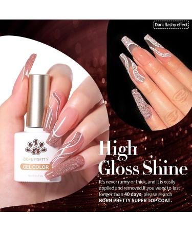 Born Pretty UV Nail Polish Glitter Gel Nail Polish Glitter Reflechissant Sparkling Red Black Soak UV Lacquer Sparkly Shiny Gel - Dark Glitter - Buy Online on GoSupps.com