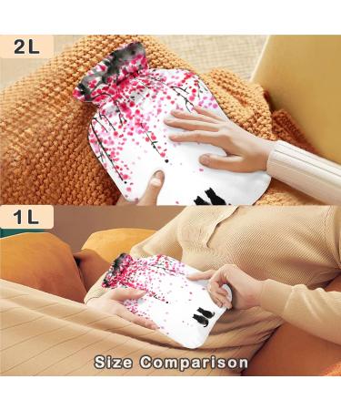NAANLE Cat Under Cherry Tree Hot Water Bottle 1L - Transparent Cover for Menstrual Cramps & Pain Relief | Heat & Cold Therapy - Buy Online on GoSupps.com