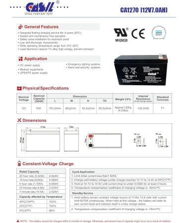 Casil 12V 7Ah Replacement Battery for XNB SN12007 - Reliable International Shipping - Buy Online on GoSupps.com