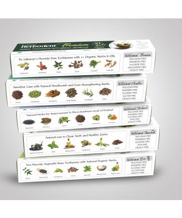 Herbodent Natural Organic Herbs Toothpaste Combo - Premium Sensitive Blackseed Charcoal & NEEM 7-in-1 - Big Size International Shipping - Buy Online on GoSupps.com