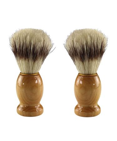 Iconikal Wood Handled Badger Hair Shaving Brush 2-Pack