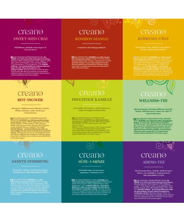 Creano Organic Herbal Tea Gift Set - 27 Tea Bags in 9 Varieties - Perfect Organic Tea Gift for Tea Lovers - Buy Online on GoSupps.com