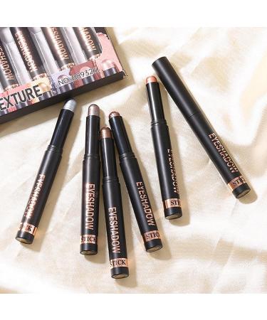 For the eyes | 6 cream eyeshadow pencils long-lasting glossy waterproof pen for women girls parties weddings and travel - Buy Online on GoSupps.com