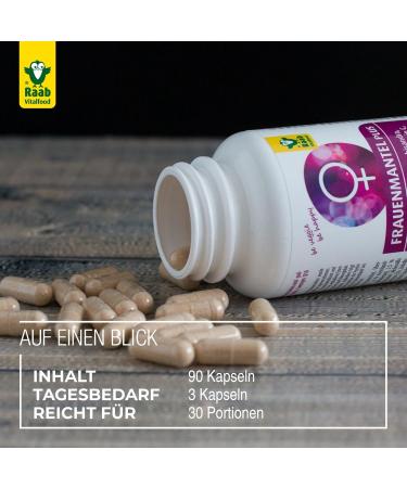 Raab Vitalfood Frauenmantel Plus - Vegan 90 Capsules with Women's Mantle Monk Pepper Iron Magnesium Zinc Biotin Coenzyme Q10 & Vitamin C - International Shipping Available - Buy Online on GoSupps.com
