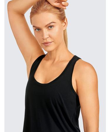 CRZ YOGA Women's Racerback Tank Top - Soft Pima Cotton, Lightweight Athletic Yoga Shirt in Black - Buy Online on GoSupps.com