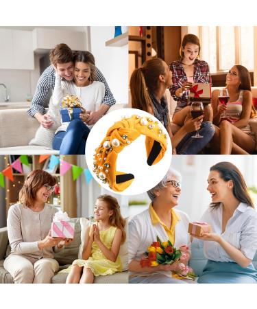 Umimiss Yellow Headband with White Pearl Rhinestone Crystal Jeweled - Head Bands Adult Women Pearl Headband Gold Headband Pearl Hair Accessories Yellow Hair Accessories Boho Head Band Headpieces - Buy Online on GoSupps.com