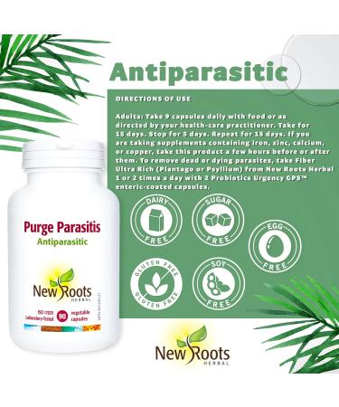 New Roots Herbal Purge Parasitis Capsules 90 Veg Caps for Adults - Comprehensive Parasite Cleanse with Wormwood Black Walnut Hull - Digestive & Antiparasitic Support Supplement - 1 Bottle 90 Count (Pack of 1) - Buy Online on GoSupps.com