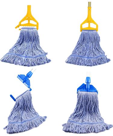 String Mop Heads Replacement Heavy Duty Commercial Grade Blue Cotton Looped End Wet Industrial Cleaning Mop Head Refills (3  Large) 3 Pieces Large (Pack of 3) - Buy Online on GoSupps.com
