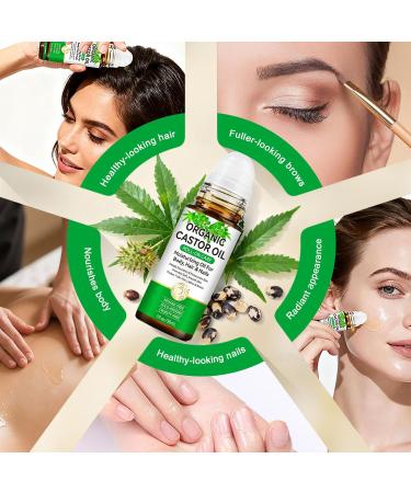 MAYPJHEH Organic Castor Oil 100% Pure Cold Pressed Castor Oils for Hair Body and Nails Roll-On Care in Glass Bottles 1 fl.oz-Moisturizing & Multi-purpose - Buy Online on GoSupps.com