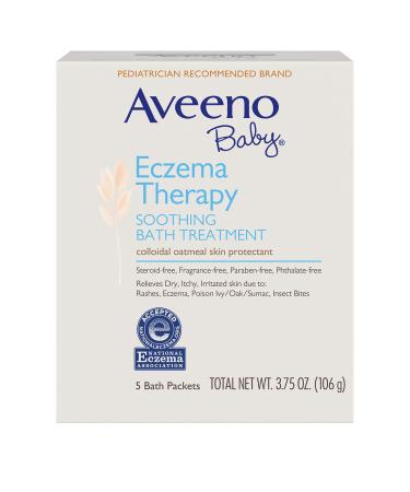 AVEENO Baby Fragrance Free Soothing Bath Treatment Packets 5 ea (Pack of 3)