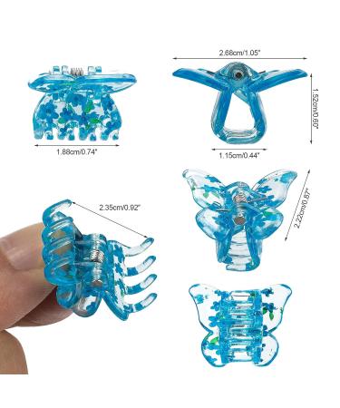 PAGOW 12 Pcs Butterfly Hair Clips Set - Resin Mini Barrettes for Women Girls - Cute Colored Claw Clips - No-Slip Transparent Design - 90s Fashion Accessory in Blue Purple Yellow Pink - Perfect Christmas Gift - Buy Online on GoSupps.com