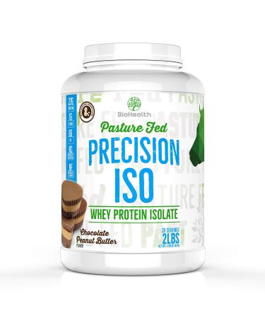 Precision ISO Chocolate Peanut Butter (2lb) | 27g Premium Pasture Fed Whey Protein Isolate | Zero Sugar | 28 Servings