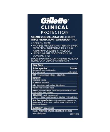 Gillette Clinical Strength Men's Antiperspirant Deodorant - Cool Wave Scent - Clear Gel - 1.6 oz - Buy Online on GoSupps.com