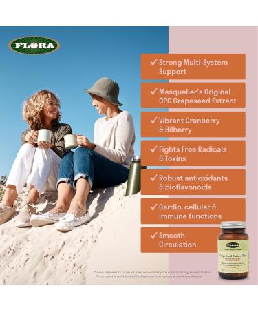 Flora Health Beyond Grape Seed With Masquelier OPC Grapeseed Extract Cranberry Bilberry Cardio Circulation Cell Tissue Wellness Free Radical Antioxidant Adult Supplements- 60 Vegetarian Caps 60 count (Pack of 1) - Buy Online on GoSupps.com