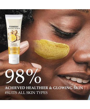 2 Pcs Vitamin C & Turmeric Face Scrub Exfoliating Face & Body Scrub Deep Pore Cleansing & Gentle Exfoliation Removing Dead Skin Cells Excess Oil & Impurities for Smoother Refined & Glowing Skin - Buy Online on GoSupps.com