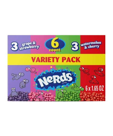 NERDS Candy Dual Variety Grape & Strawberry Watermelon & Cherry Crunchy Fruity - 9.9 Oz - Pack of 6 - Buy Online on GoSupps.com
